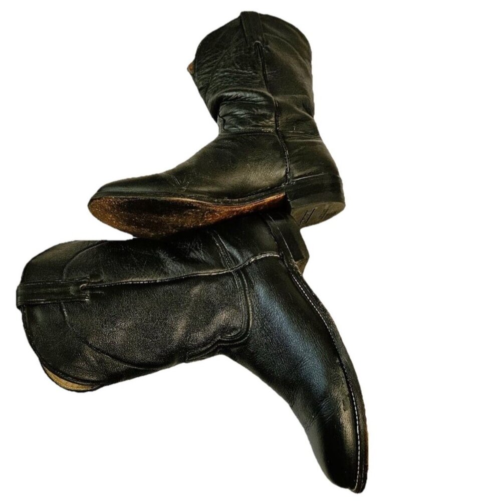 Biltrite Vtg Men’s Black Leather Cowboy Boots, 10EE, Extra Wide Western Farm - Picture 3 of 7